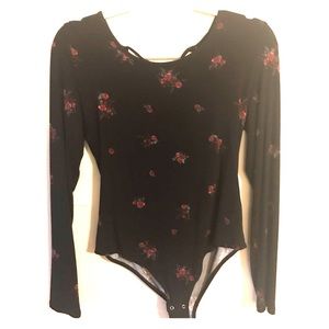 Black corset back body suit